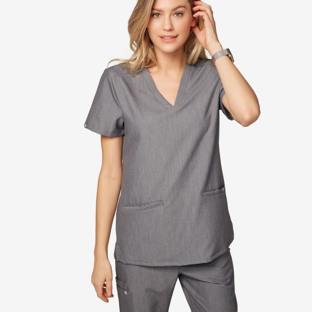 2 XS Figs Casma Scrub tops (Grey/Navy)  Bonus Cap